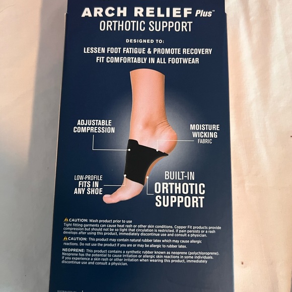 NIB COPPER FIT UNISEX ARCH RELIEF PLUSS ORTHOTIC SUPPORT- BLACK - Picture 6 of 9